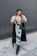 Extra Extra Bandeau Crop Top White