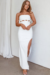 Mykonos Nights Strapless Maxi Dress White