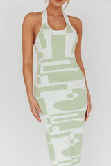 Desert Daze Halterneck Knit Dress Sage