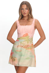 Aila Gathered Bust Mini Dress Island Multi