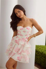 Sunlit Serendipity Strapless Mini Dress